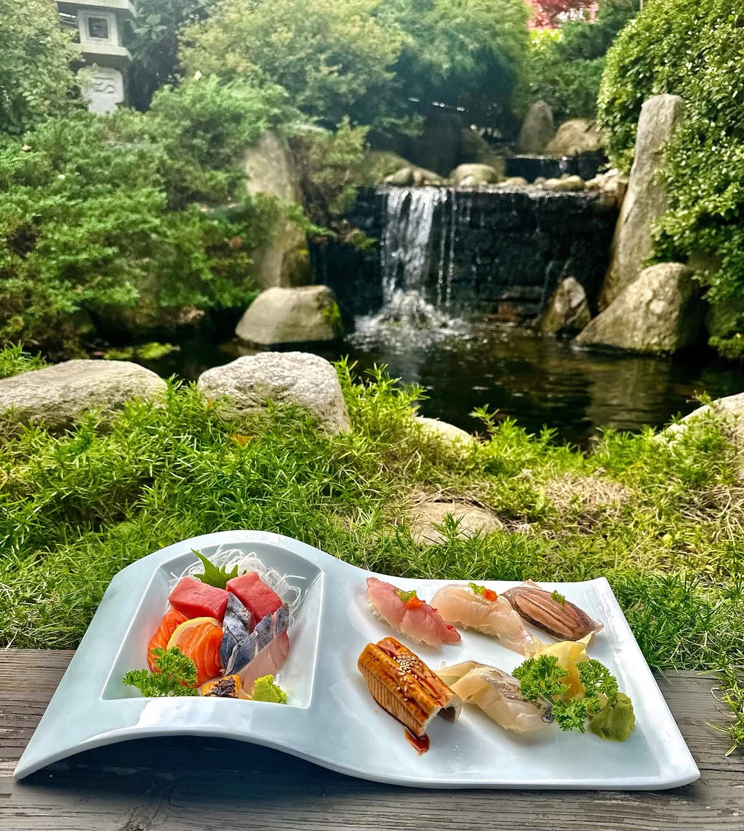Yosaku Restaurant in Portland, Maine serves sushi with a side of tranquility in their Japanese garden with waterfall